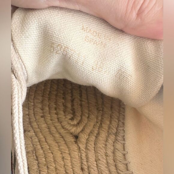 Gucci Cream Canvas Logo Lace-Up Platform Espadrilles Sz 38.5 Collapsible Heels - Picture 9 of 10